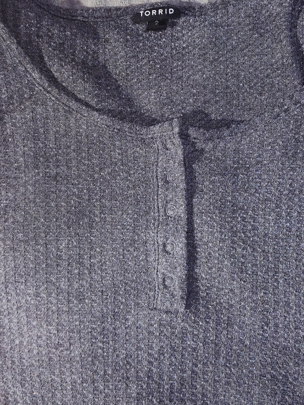 Torrid Women's Gray Henley Thermal Shirt Size 3